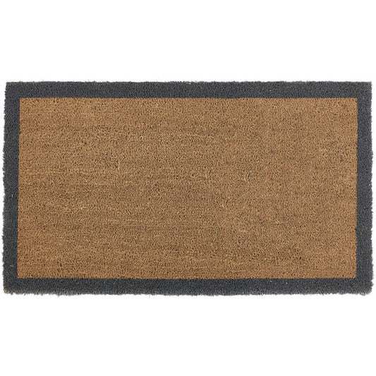 HR U Dørmatte i kokos "Ordinær med ramme" (Plain with dark green border)