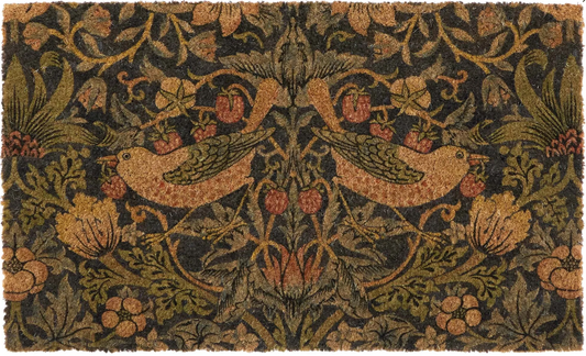 HR M Dørmatte i kokos - Morris & Co - "Stawberry Thief (Blue)"