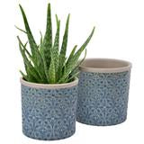 Glasert potte (glazed pot) Porto blue